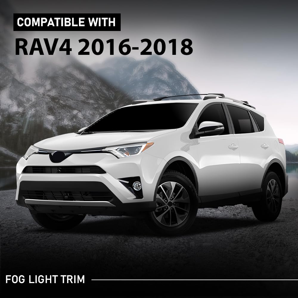 G-PLUS Fog Light Bezel Lamp Trim w/Chrome Left Driver Compatible with Toyota RAV4 2016-2018 520400R030