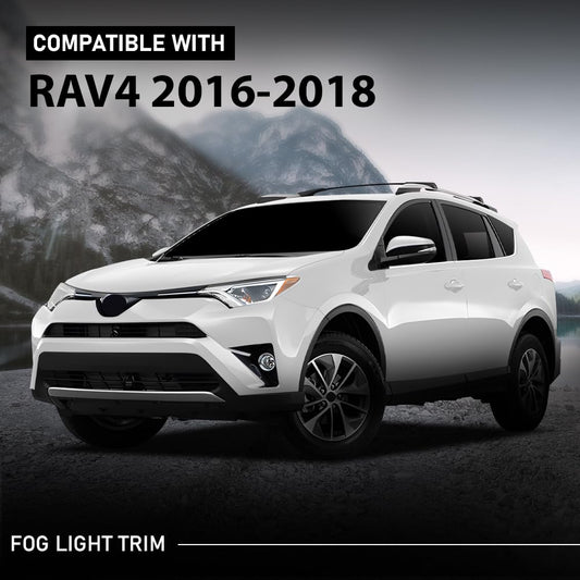 G-PLUS Fog Light Bezel Lamp Trim w/Chrome Left Driver Compatible with Toyota RAV4 2016-2018 520400R030