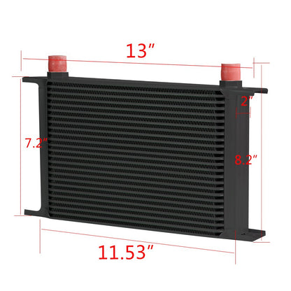 G-PLUS 25 Row AN-10 AN10 Universal Aluminum Racing Engine Transmission Oil Cooler Black