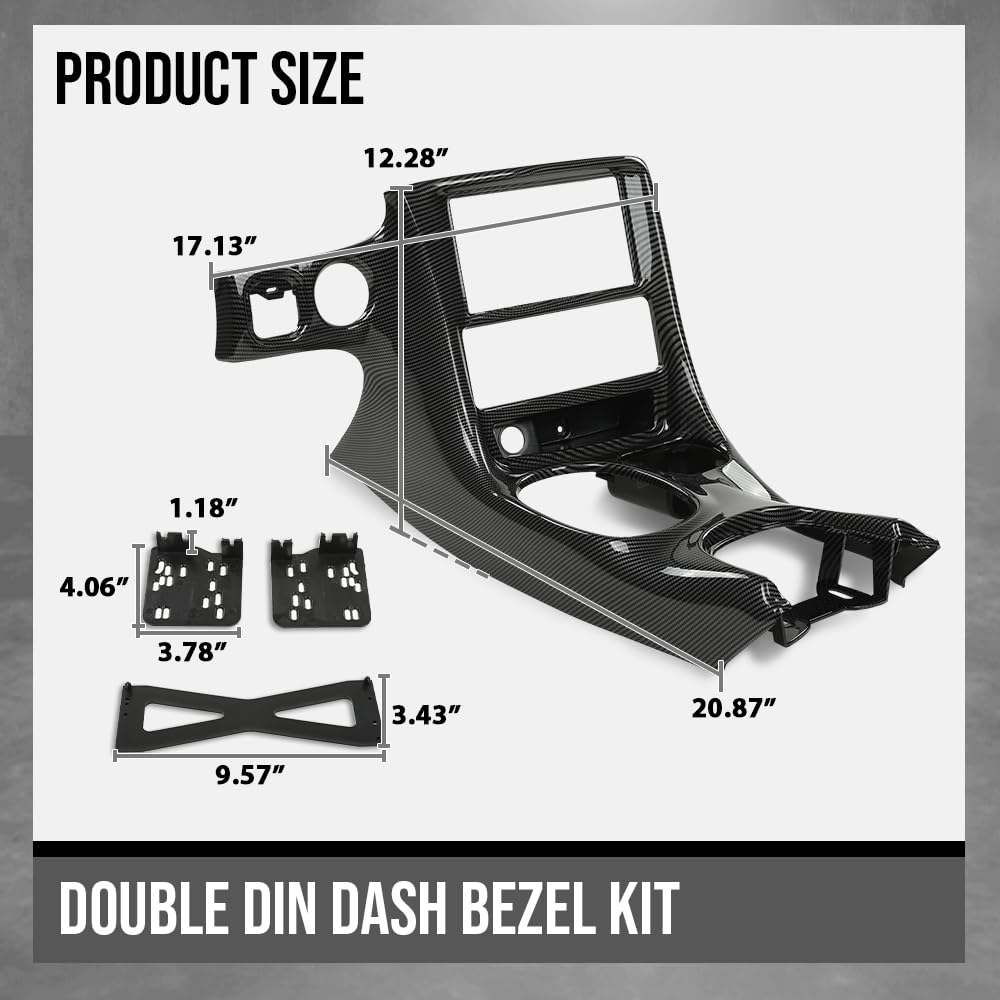 G-PLUS Double Din Radio Center Dash Bezel Kit, Compatible with Chevy Corvette C5 1997 1998 1999 2000 2001 2002 2003 2004 Carbon Fiber Black 10407815
