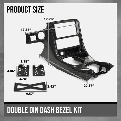 G-PLUS Double Din Radio Center Dash Bezel Kit, Compatible with Chevy Corvette C5 1997 1998 1999 2000 2001 2002 2003 2004 Carbon Fiber Black 10407815