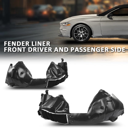 G-PLUS Pair Front Fender Liner Inner, Compatible with Ford Mustang EcoBoost GT 2018-2023 For Models Without Performance Package, LH Driver & RH Passenger 2PCS, FO1248190, FO1249190
