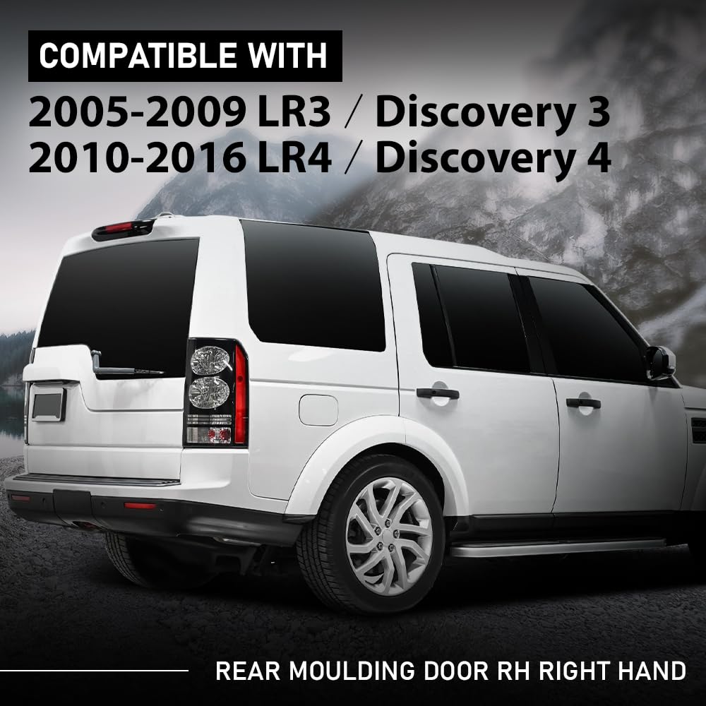 G-PLUS Rear Door Finish Molding Moulding RH Right Side Compatible with LR3 Discovery 3 2005-2009, Fit LR4 Discovery 4 2010-2016