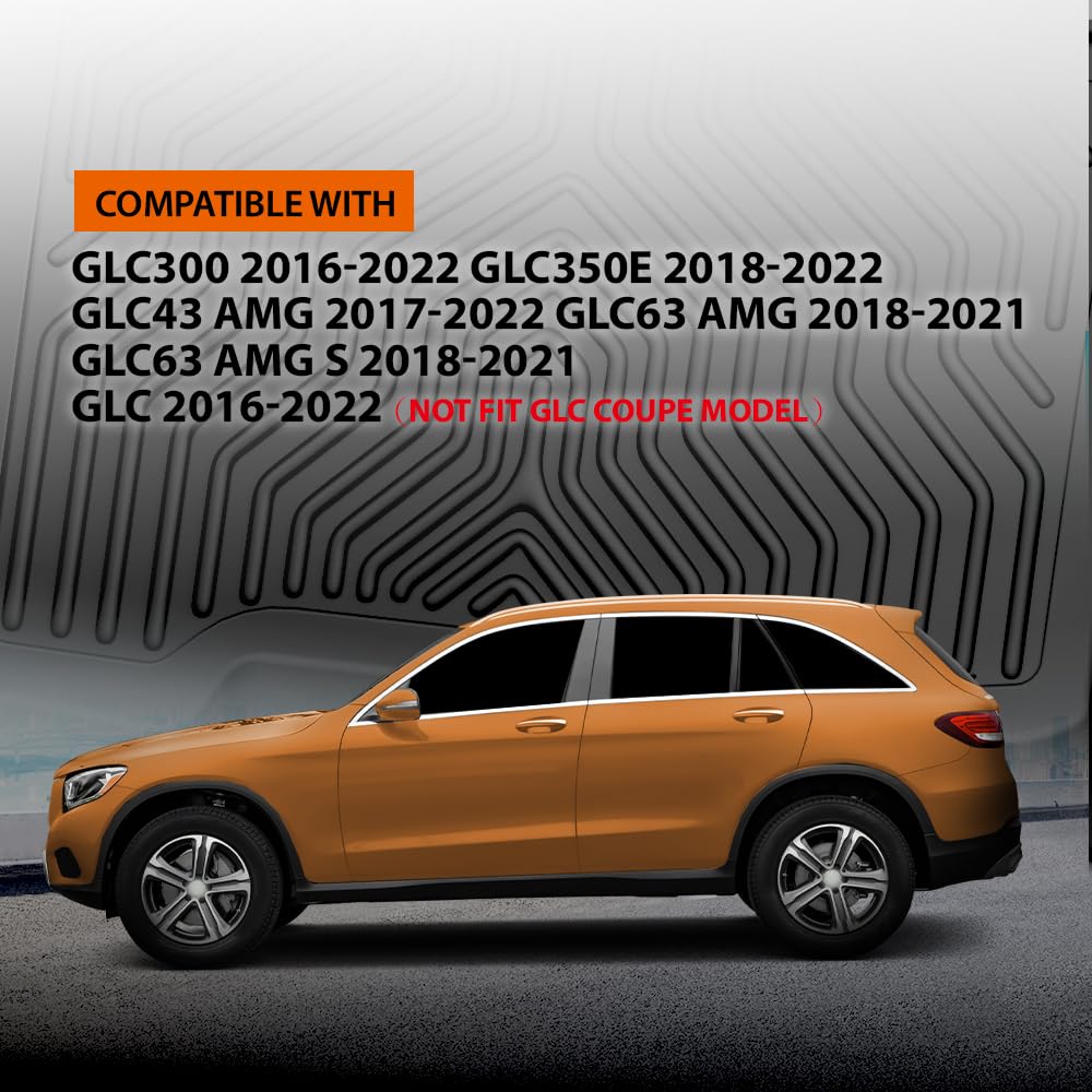 G-PLUS Floor Mats and Cargo Liner Compatible with Benz GLC 2016 2017 2018 2019 2020 2021 2022 (Not Fit GLC Coupe Model) All Weather Protection TPE Floor Liners 1st & 2nd & 3rd Row Black