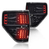 G-PLUS LED Rear Tail Lights Compatible with Ford F150 2009-2014 Clear Lens Black Housing Left Driver & Right Passenger Tail lights Rear Brake Lamps Assembly Luces Traseras Faros Traseros