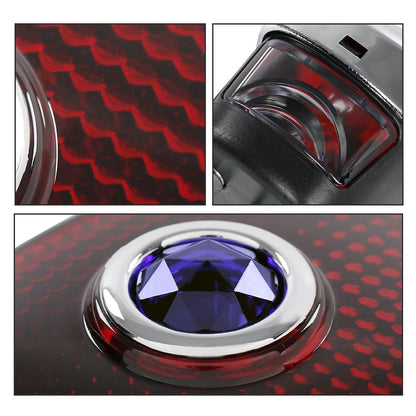 G-PLUS Tail Lights Assembly w/Blue Jewel Compatible with Chevy GMC Truck 1940-1953 w/Chrome Rim Left & Right Side Tail Lamps Luces Traseras, Red Lens