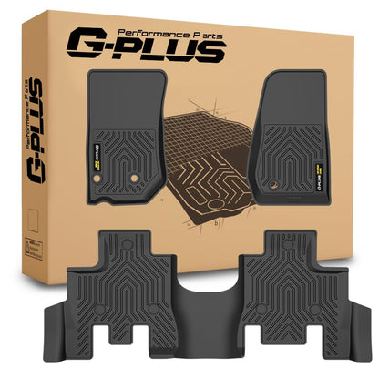 G-PLUS Floor Mats Compatible with Jeep Wrangler JK 2013 2014 2015 2016 2017 2018 Unlimited 4 Door Only (Non JL or 4XE) TPE All Weather Custom Fit 1st & 2nd Row Protection Cargo Liners Black 3PCS