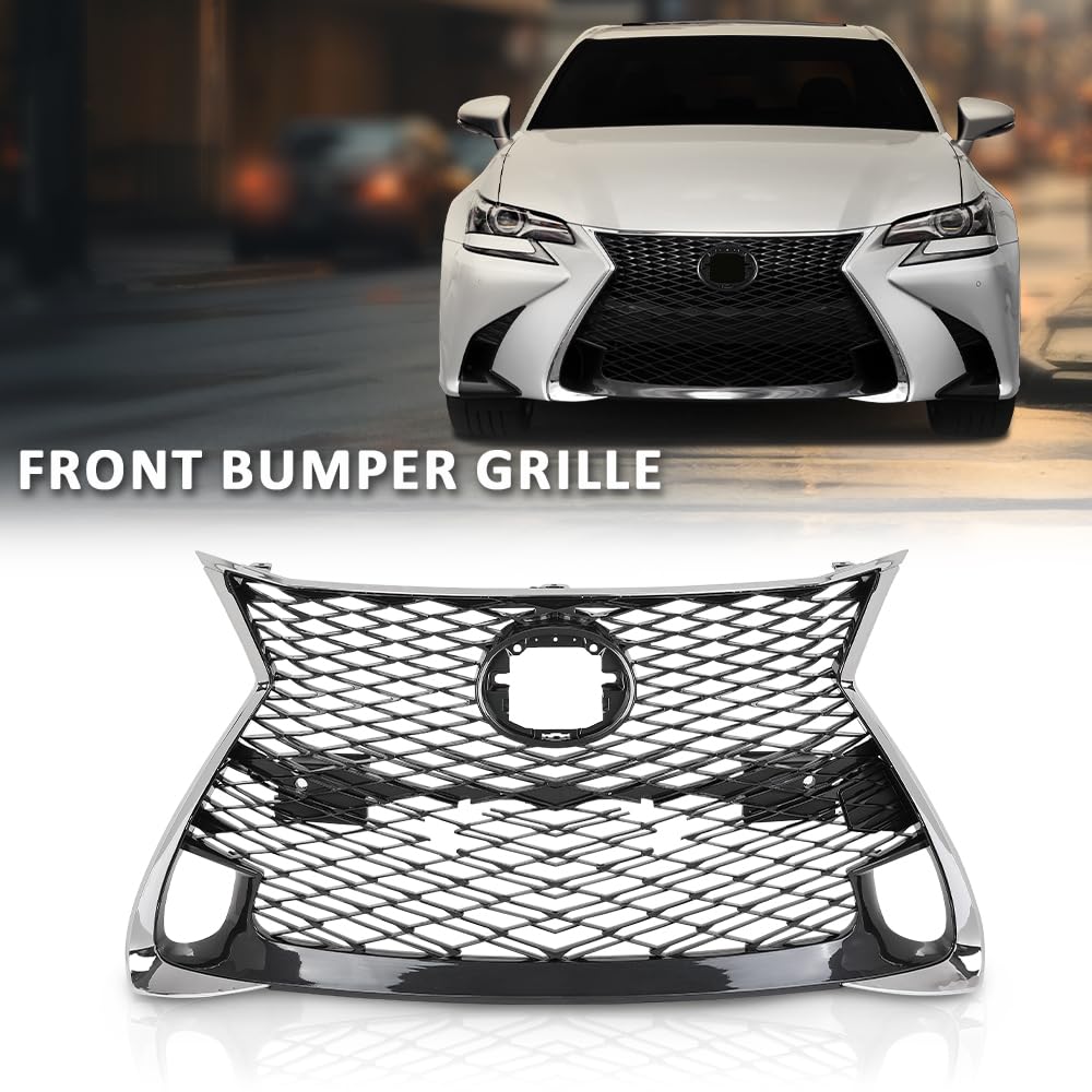 G-PLUS Grille Compatible with LX GS200t 2016-2017/GS350 2016-2020/GS450h 2016-2018 with F Sport Package with Park Assist Front 5310130890, LX1200192 Gray