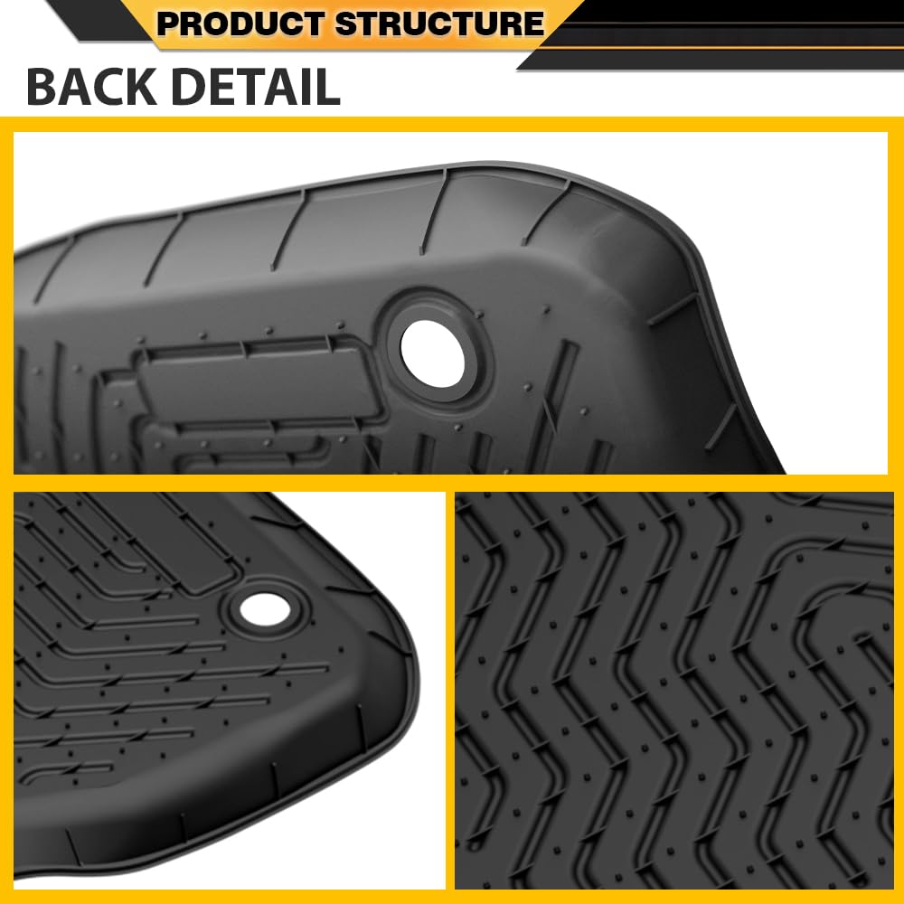 TPE Floor Mats Cargo Liners 2PCS, Compatible with Dodge Ram 1500 1994-2001/ Ram 2500 3500 1994-2002, 1st Row, Floor Liner All Weather Full Cover Protection