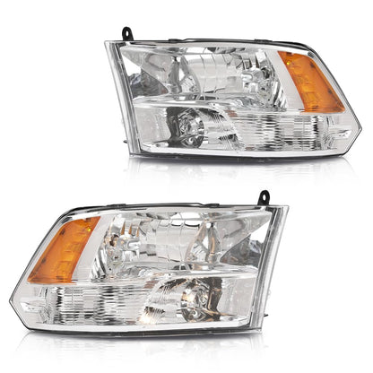G-PLUS Headlights Assembly Front Headlamp Left Right Pair without Bulbs Fit Dodge Ram 1500 2500 3500 2009-2018 Factory Bumper Headlamps,faros delanteros