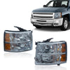 G-PLUS Headlights & Fog Lights Compatible with Chevy Silverado 1500 2007-2013/2500 3500 2500HD 3500HD 2007-2014 (Smoky Lens Clear Housing Amber Reflector Headlights + Fog Lights)