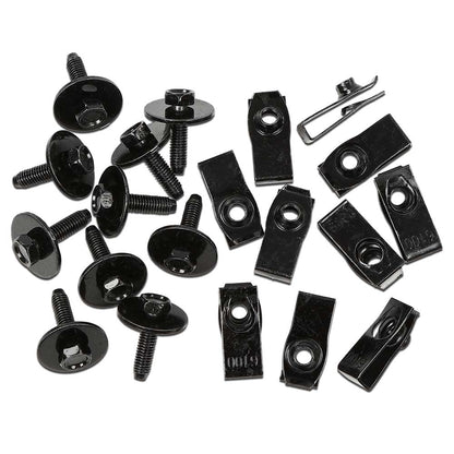 G-PLUS Body Bolts & U-nut Clips- M6-1.0 x 25mm- 10mm Hex- 20 pcs (10ea) Compatible with Ford Truck