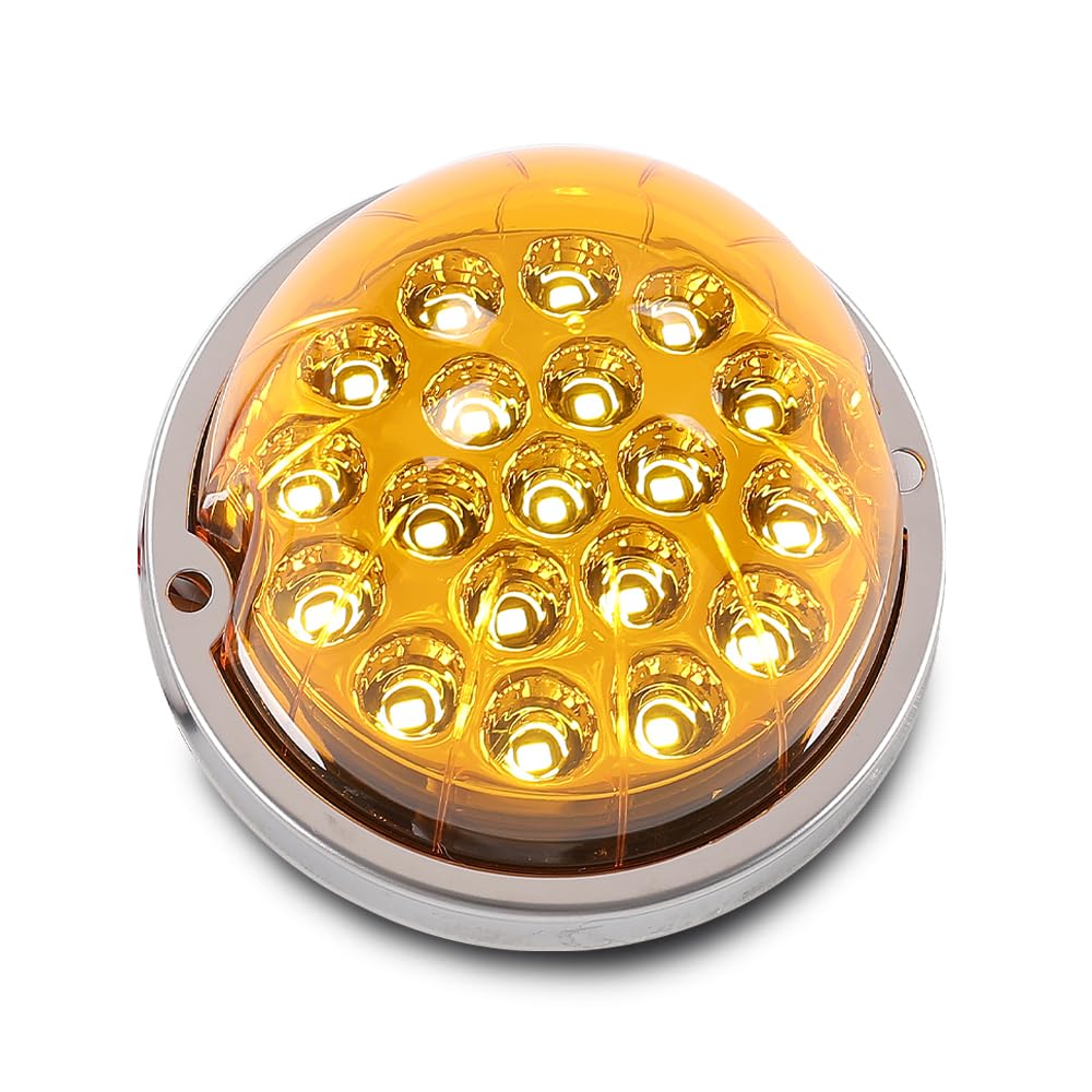 G-PLUS Yellow Lens Warm White LED Watermelon Marker Turn Signal Light w/Base universal