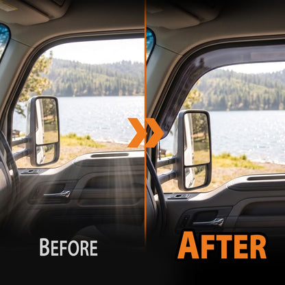 G-PLUS Tape-On Window Visors Deflector Rain Guard Compatible with Kenworth T680 T880 2012-2018 | High-Wind Resistant | Rain & Fog Protection | Clear View | Window Friendly | Smoky