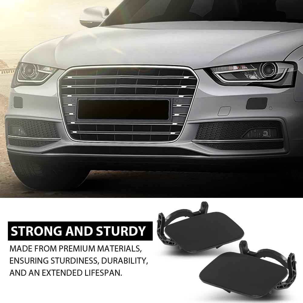 G-PLUS Front Bumper Headlight Washer Cap Cover Left&Right Compatible with Audi A4 B8 2008-2012 (Not Fit S4 or Sline Models) 8K0955275, 8K0955276