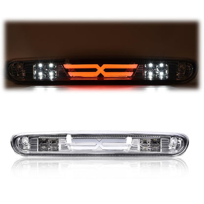 G-PLUS LED Third Brake Light Compatible With 07-14 Chevy Silverado/GMC Sierra,3RD LED Bar Brake/Cargo Light,Type X (Clear lens Chrome Housing Amber Reflector)