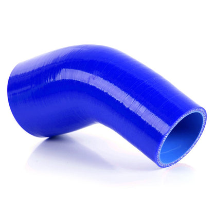 2.5" To 3.5" 64mm - 89mm Silicone 45 Degree Elbow Reducer Pipe Hose Blue