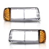 G-PLUS Freightliner Headlights Bezel with LED Turn Signal Light Compatible With 2010-2012 Freightliner FLD120 FLD120SD Pair of LED Freightliner Headlight Bezel Bumper Headlamps,faros delanteros