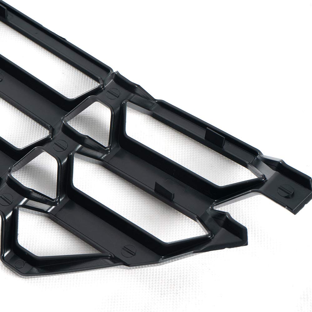 G-PLUS Front Lower Chrome Grille Insert Snap On Black Compatible with Chevy Silverado 1500 2016-2018