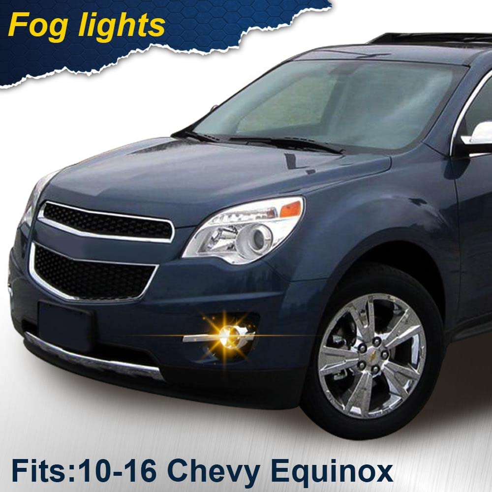 G-PLUS Fog Lights Compatible With 2010-2016 Chevy Equinox,(NOT For 2016 With New Body Style),Front Bumper Driving Lamps Pair Kit LH RH Clear Lens