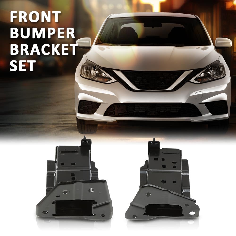 G-PLUS Bumper Bracket Front Left & Right Steel Set Compatible with Nissan Sentra FE+S 2013-2016, Fit Sentra FE+SV 2013-2014, Fit Sentra S, SL, SR, SV 2013-2019