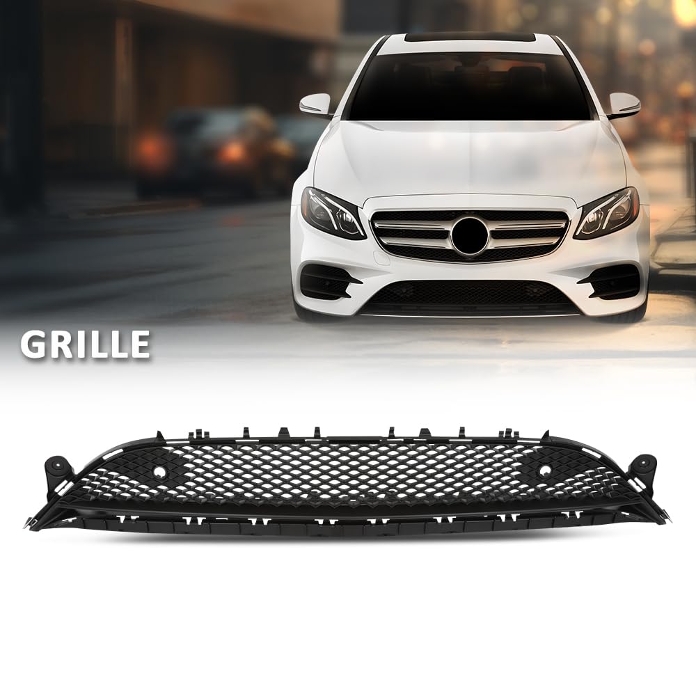 G-PLUS Front Lower Grill Grille, Compatible with Benz E300 E350 E400 E43 E450 E53 (submodel: 4Matic, Base) 2017-2020, 2138856900, A2138856900, MB1036156