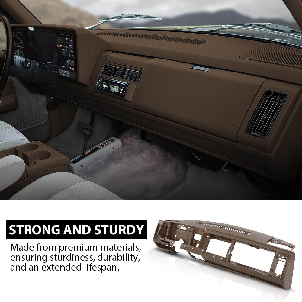 G-PLUS Dash Dashboard Core Compatible with Chevy & GMC Truck 1988-1994 Fit Chevy Blazer GMC Yukon Suburban 1992 1993 1994 Brown ABS