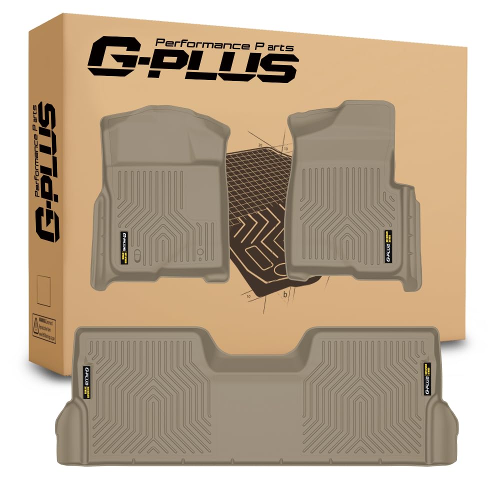 G-PLUS Floor Mats Fit Ford F150 SuperCrew Cab 2009 2010 2011 2012 2013 2014 TPE Custom Fit All Weather Full Cover Protection Floor Liners 1st & 2nd Row Trunk Mats Accessories,alfombras para carro