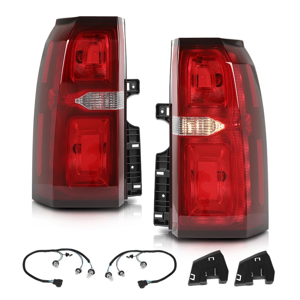 G-PLUS LED Tail Lights Assembly Compatible with Chevy Suburban/Tahoe 2015-2020 Left & Right Rear Brake Lamps, Luces Traseras 84467058, Red Lens