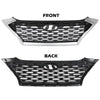 G-PLUS Front Upper Bumper Grille Chrome Gray & Black w/Black accents Compatible with Hyundai Tucson 2019 2020 2021 (For Models without Front Camera) HY1200225 86350D3500 86350-D3500