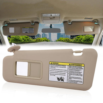 G-PLUS Left Driver Side Sun Visor Beige w/Vanity Light Compatible with Toyota Highlander 2008-2013 743200E050E0, 743200E051E0, 7432048180E1