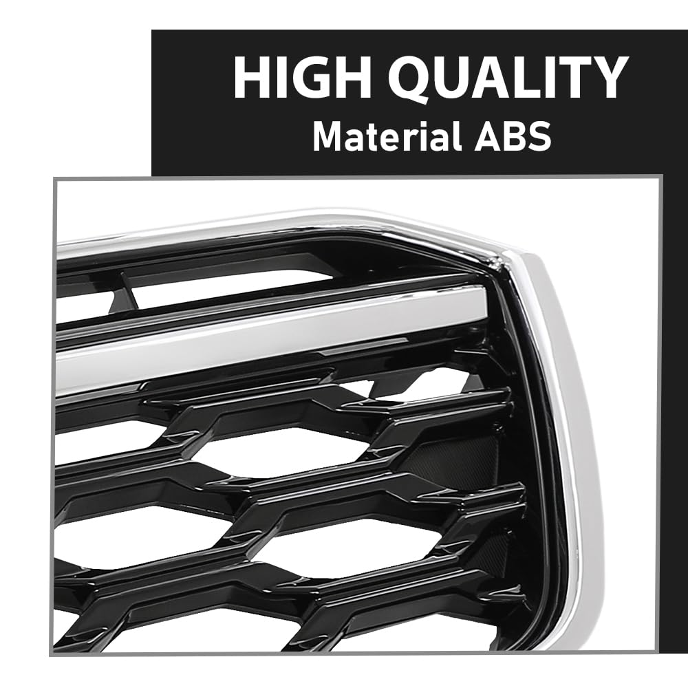 G-PLUS Front Upper Grille Black W/Chrome Trim Compatible with Subaru Outback 2020-2022 J1010AN010