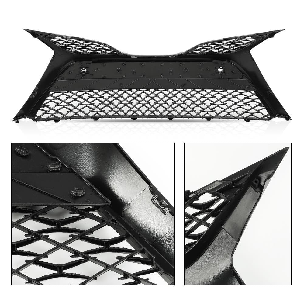 G-PLUS Front Bumper Cover Grille, Compatible with Toyota Camry SE XSE 2018-2020 with Parking Sensors/NOT fit LE XLE models Trim Grill For 5310206560 TO1036186 (Glossy Black)