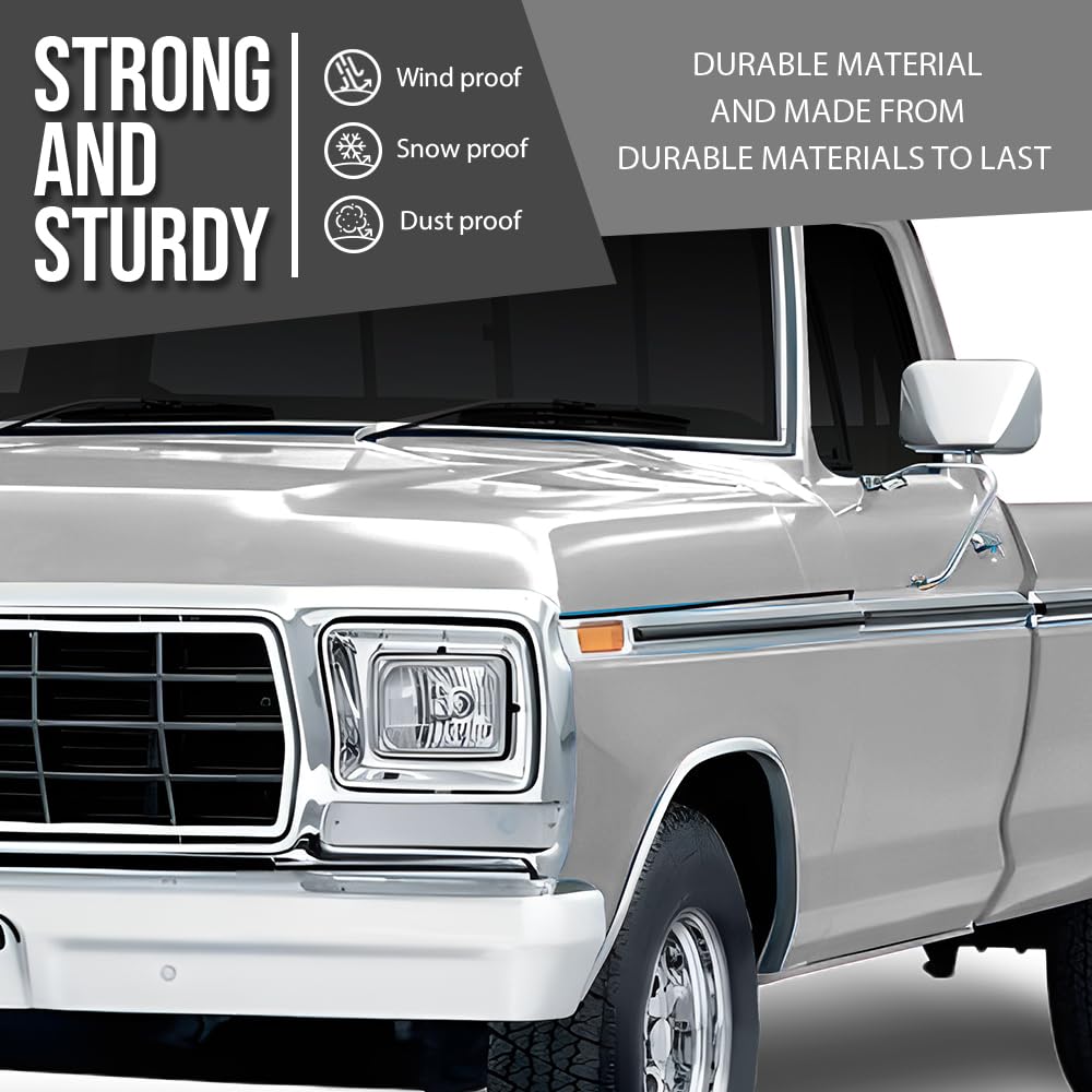 G-PLUS Door Sill Plates w/Screws Pair Compatible with Ford F100 F250 F350 Pickup Truck 1973 1974 1975 1976 1977 1978 1979, Fit Ford F150 Pickup Truck 1975 1976 1977 1978 1979 Silver