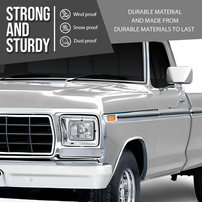 G-PLUS Door Sill Plates w/Screws Pair Compatible with Ford F100 F250 F350 Pickup Truck 1973 1974 1975 1976 1977 1978 1979, Fit Ford F150 Pickup Truck 1975 1976 1977 1978 1979 Silver
