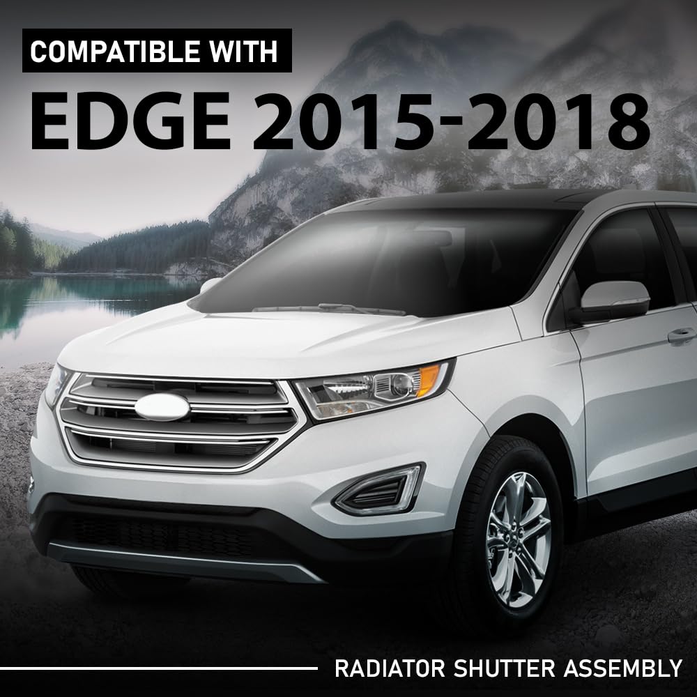 G-PLUS Radiator Shutter Assembly, Compatible with Ford Edge SE SEL Sport Titanium 2.0L 3.5L 2015-2018, FT4Z8475A，FT4Z-8475-A