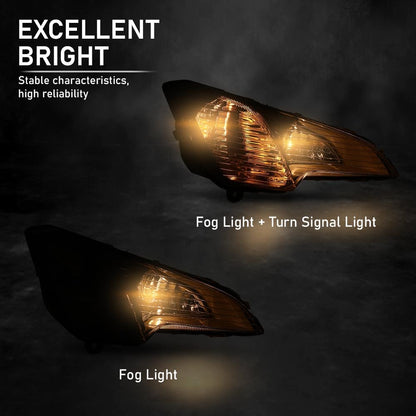 G-PLUS Pair Front Fog Lights & Fog Lamp Cover Bezel Set 4PCS, Compatible with Ford EcoSport 2018-2022, GN1Z15266AA, GN1Z15266AB
