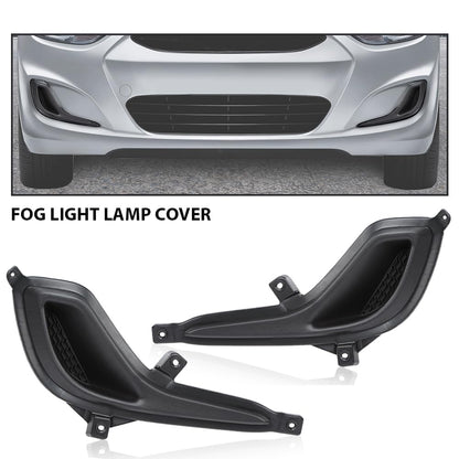 G-PLUS Fog Light Lamp Cover Compatible with 2012-2017 Hyundai Accent 1.6L 1591CC 97Cu.In.L4 GAS DOHC Left & Right 1Pair 865631R000, 865641R000