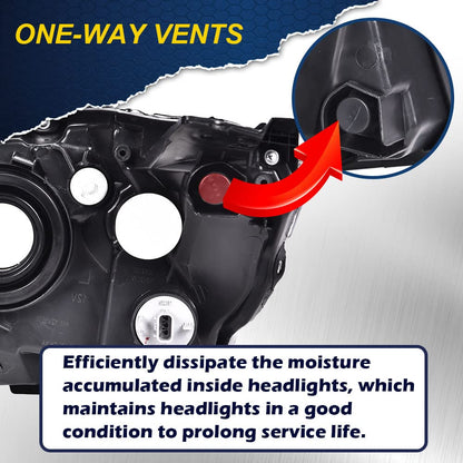 G-PLUS Headlights Assembly, Compatible with 2016 2017 2018 2019 2020 2021 Honda Civic Left bumper Headlamp, Clear lens Chrome Housing Clear Reflector