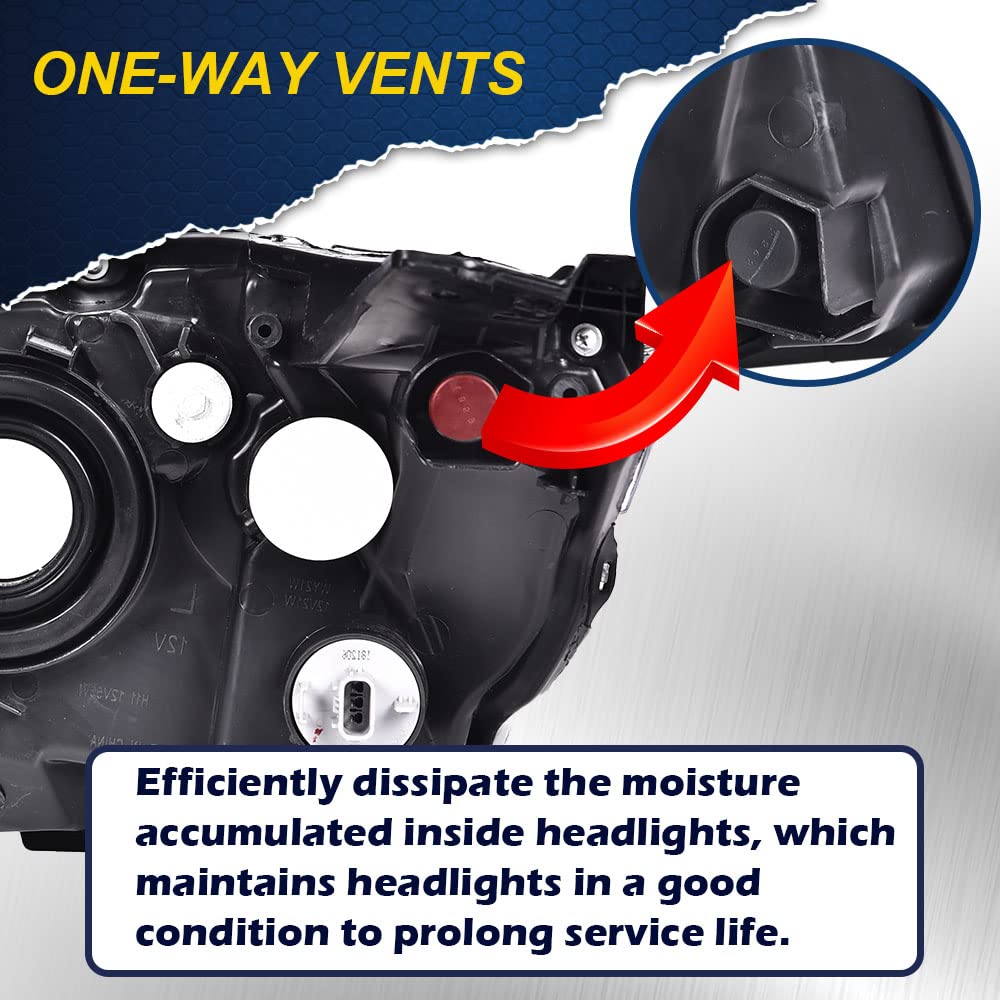 G-PLUS Headlights Assembly, Compatible with 2016 2017 2018 2019 2020 2021 Honda Civic Right bumper Headlamp, Clear lens Chrome Housing Clear Reflector