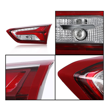 G-PLUS Inner LED Tail Light Compatible with Chevy Malibu 2019 2020 2021 Right Passenger Side Tail Lamp, Red Lens Chrome Housing, 84595946 84595945