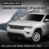 G-PLUS Fog Light Cover Lamp Bezel Left Driver Side Compatible with Jeep Grand Cherokee 2016-2022 Black 68261711AA