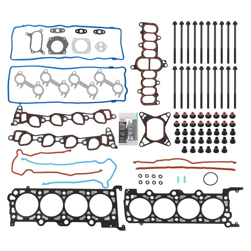 G-PLUS Head Gasket Set Bolts Compatible with Ford E150 Econoline Club Wagon/E150 Econoline 1999,Fit Ford Expedition 1997-1998/Fit Ford F150 F250 1997-1999 4.6L 281CID V8 HS9790PT-8 ES72798