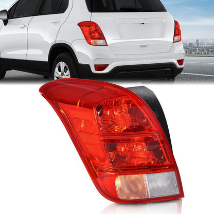 G-PLUS Tail Light Brake Lamp W/Bulbs Compatible with Chevy Trax 2013-2016/LS 2017-2019 GM2800272, 42599449 Red Lens Chrome Housing Left Driver Side Luces Traseras Rear Brake Lamps Assembly