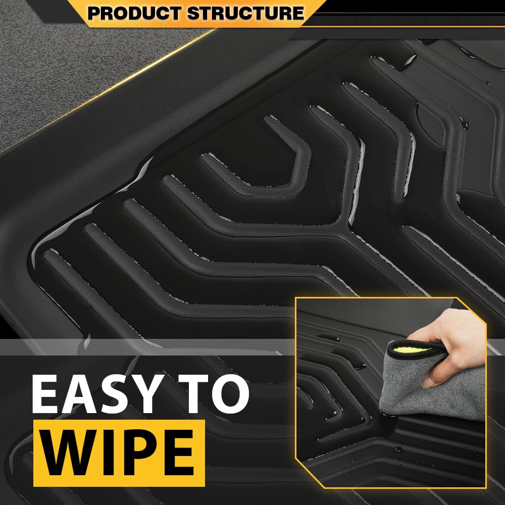 G-PLUS 3PCS Cargo Liner Floor Mat Compatible with 2017-2023 Tesla Model 3 Sept Old Style, Not Fit 2023 Oct-2026 New Model, Non-Slip All Weather 1st & 2nd Row, TPE Car Floor Liners Interior Accessories