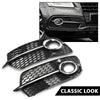 G-PLUS Front Bumper Fog Light Grill Grille Cover w/Silver Ring Compatible with Audi SQ5 / Q5 S-Line 2013-2017 8R0807681M, 8R0807682J