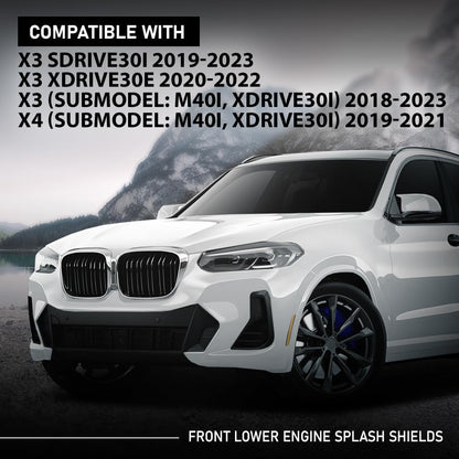 G-PLUS Front Lower Engine Splash Shield, Compatible with BMW X3 sDrive30i/ xDrive30e 2019-2023, Fit X3 X4 (submodel: M40i, xDrive30i) 2018-2023, 51757417386, BM1228196C
