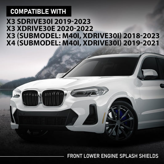 G-PLUS Front Lower Engine Splash Shield, Compatible with BMW X3 sDrive30i/ xDrive30e 2019-2023, Fit X3 X4 (submodel: M40i, xDrive30i) 2018-2023, 51757417386, BM1228196C
