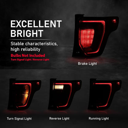G-PLUS Tail Light Assembly Rear Brake Lamp Right Side Without Wiring Harness & Bulb Compatible with Ford Explorer 2016-2019 FB5Z13405A Faros Traseros Luces Traseras