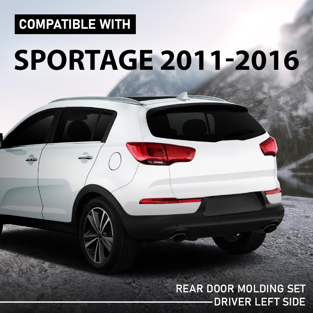 G-PLUS Rear Left Door C Pillar Molding, Compatible with Kia Sportage 2011-2016, Driver Side, 832703W000, 83270-3W000, 832 70 3W 000